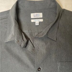 Croft & Barrow Men's Gray Casual Button Down Shirt